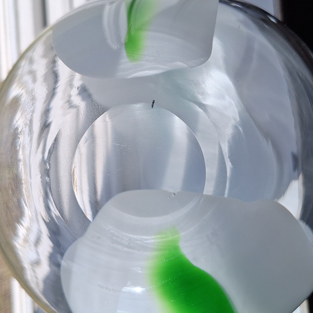 #ADI Art glass vase clear white and green - Picture 5 of 5